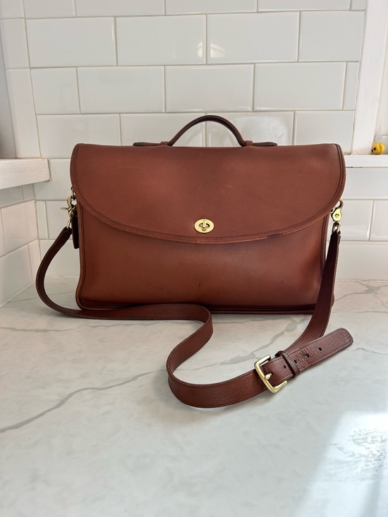 Coach Other - Vintage Coach Lexington Briefcase 5265 British Tan Leather Messenger Bag USA